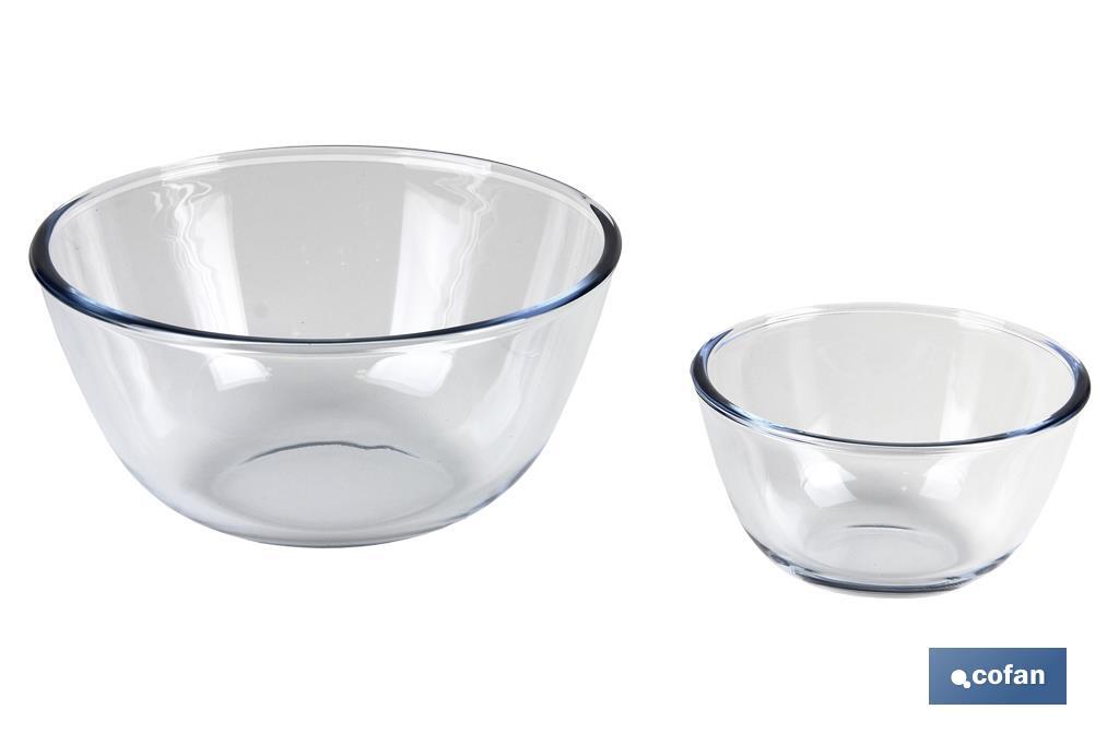 SET DE 2 ENSALADERAS DE VIDRIO BOROSILICATO MODELO BARITINA 800 ML - 2700 ML