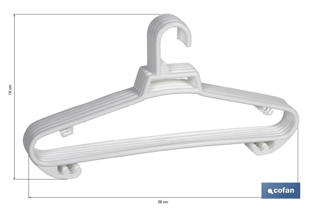 PACK DE 6 PERCHAS BLANCAS  38 X18 CM