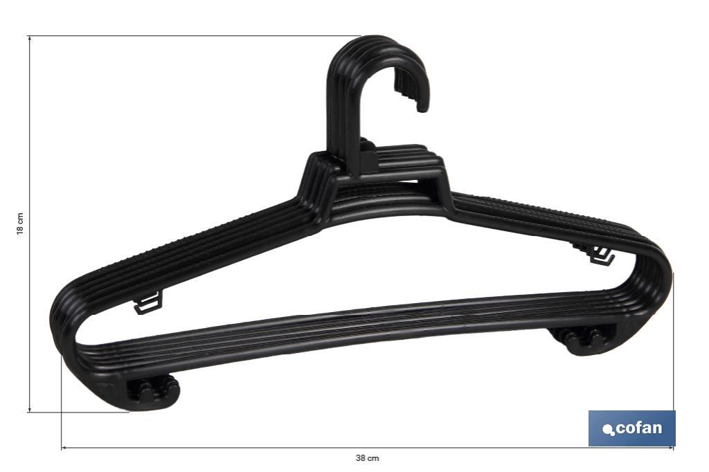 PACK DE 6 PERCHAS NEGRAS 38 X18 CM