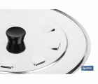 TAPA C/DESVAPO  ACERO INOX 24 cm