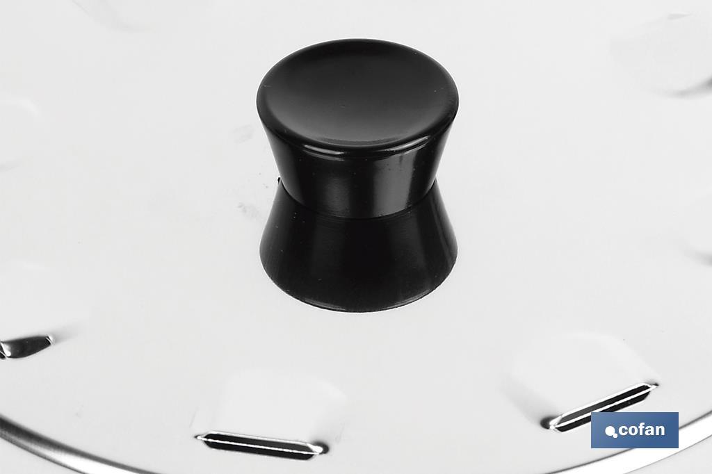 TAPA C/DESVAPO  ACERO INOX 24 cm