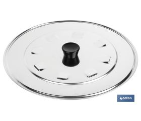 Tapa con desvaporizador en Acero Inox. y Pomo en ABS