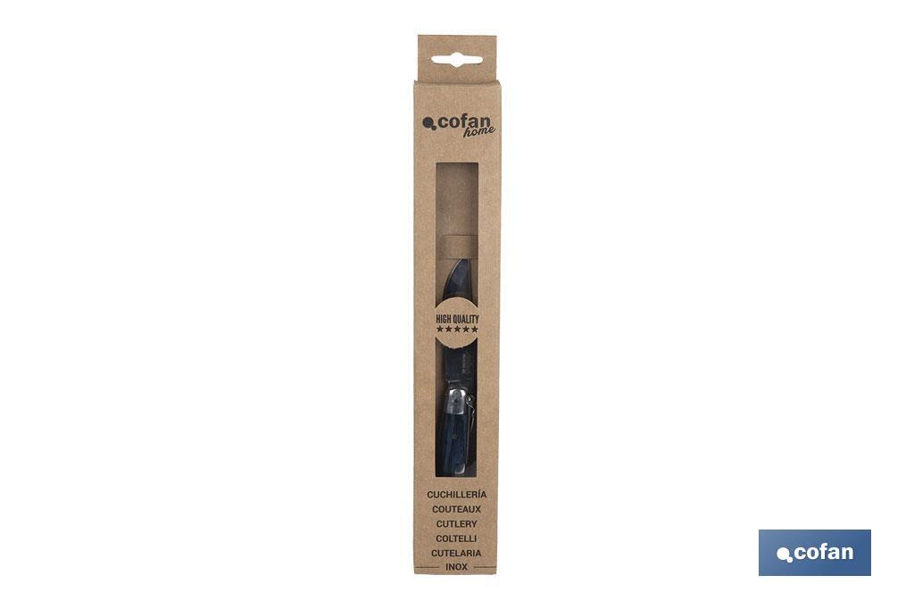 NAVAJA CLÁSICA DE TEJA CON 8 CM. DE HOJA COLOR AZUL