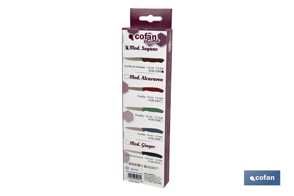 PACK 3 CUCHILLOS DE MADERA HOJA 10 cm