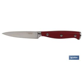 Puntilla de Cocina con forjado francés | En Color Rojo | Medida de la hoja de 9 cm