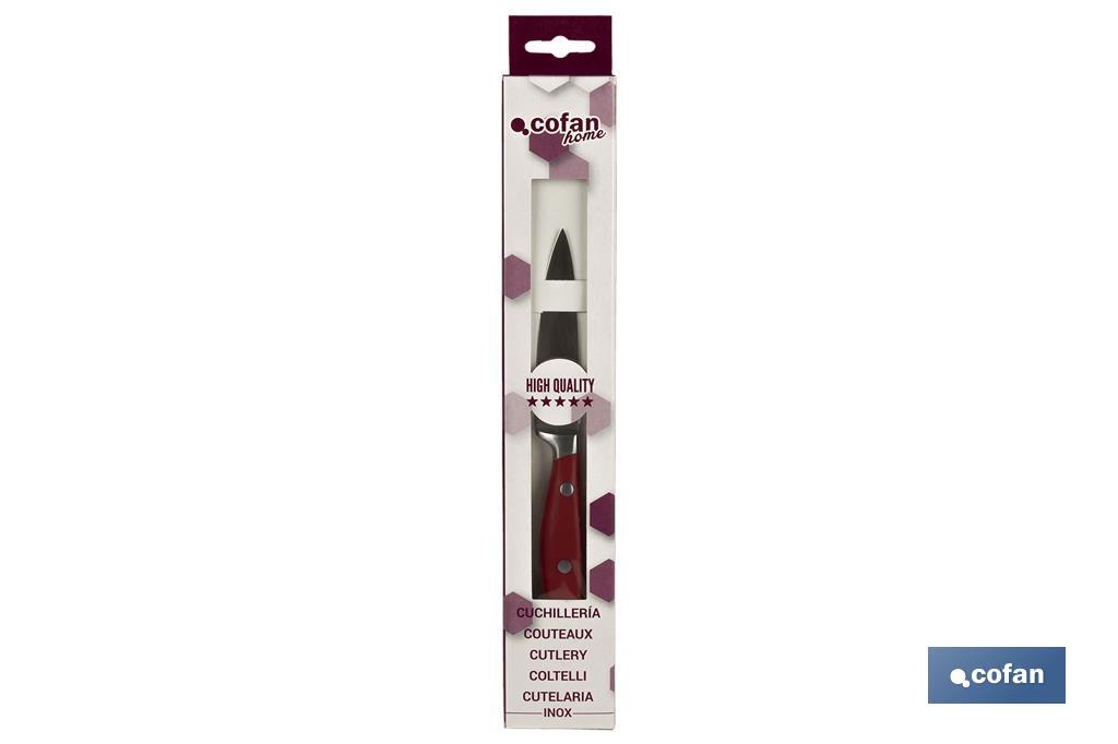 CUCHILLO PUNTILLA COCINERO HOJA 9cm MODELO AGUACEJO ROJO