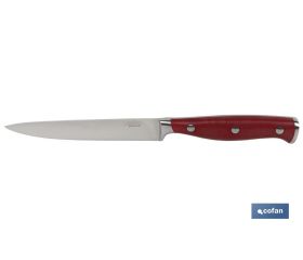 Cuchillo de Verduras con forjado francés | En Color Rojo | Medida de la hoja de 13 cm