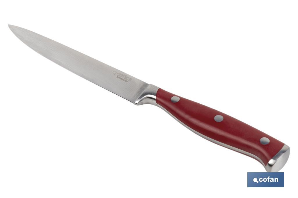 CUCHILLO VERDURAS  HOJA13cm MODELO AGUACEJO ROJO