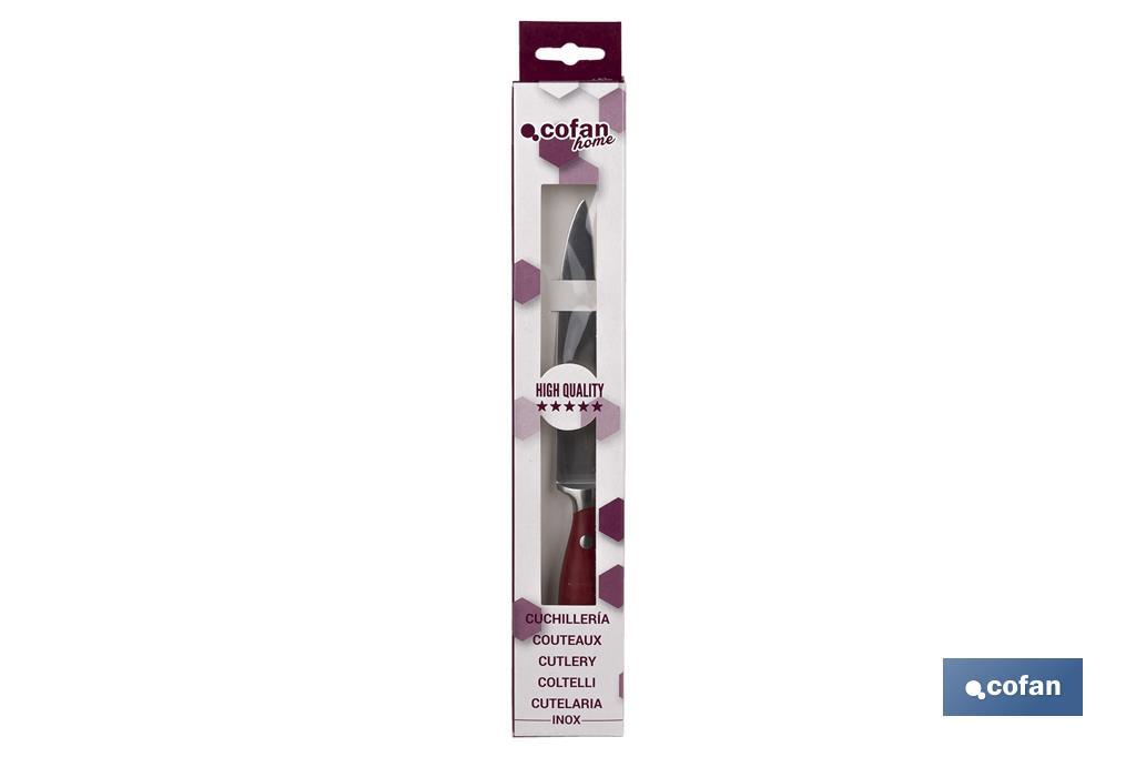 CUCHILLO VERDURAS  HOJA13cm MODELO AGUACEJO ROJO