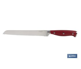Cuchillo Panero con forjado francés | En Color Rojo | Medida de la hoja de 21 cm