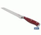 CUCHILLO PANERO HOJA 21cm MODELO AGUACEJO ROJO
