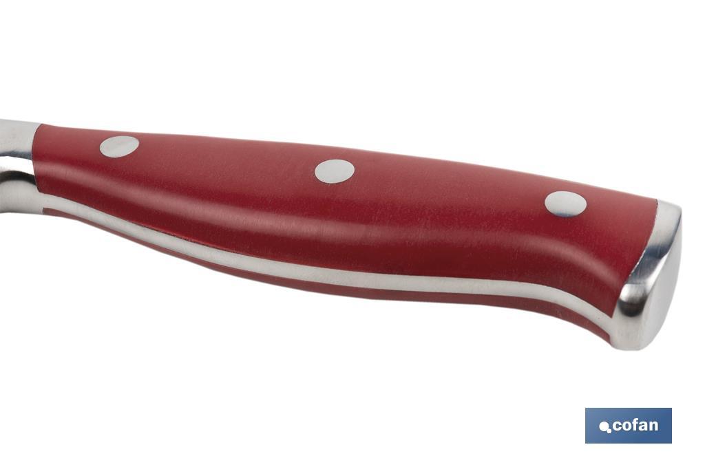 CUCHILLO PANERO HOJA 21cm MODELO AGUACEJO ROJO