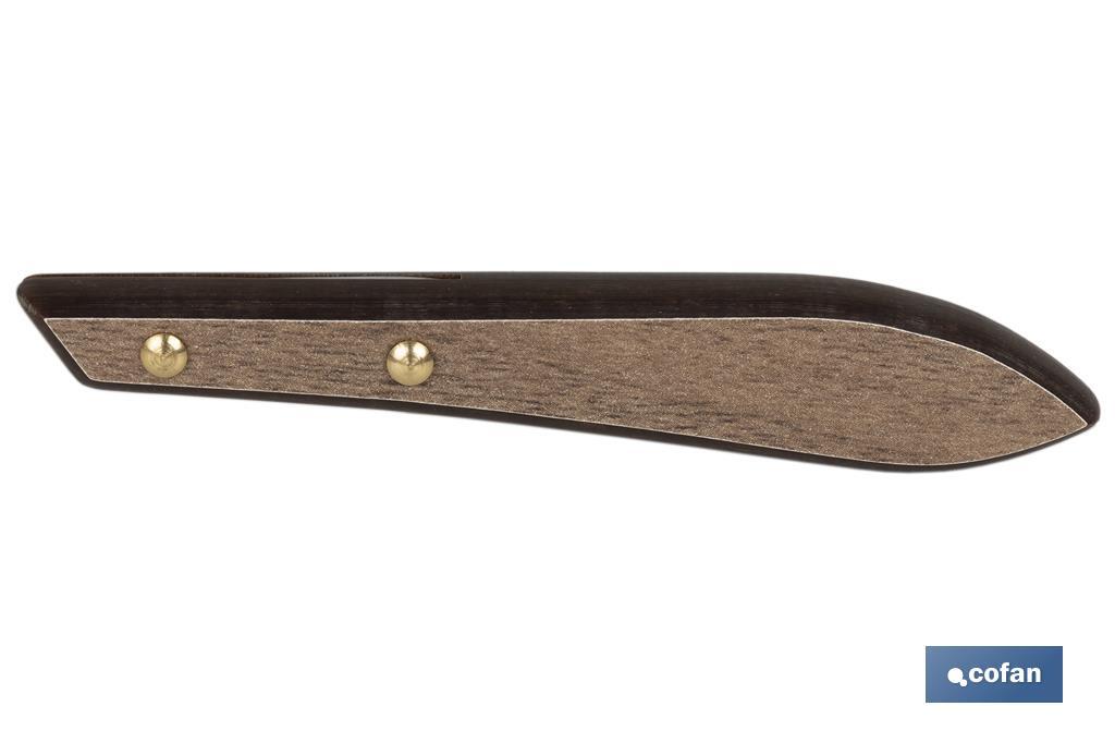 PACK 3 CUCHILLO CHULETERO MICRODENTADO HOJA 10cm  MODELO GULASH COLOR NOGAL