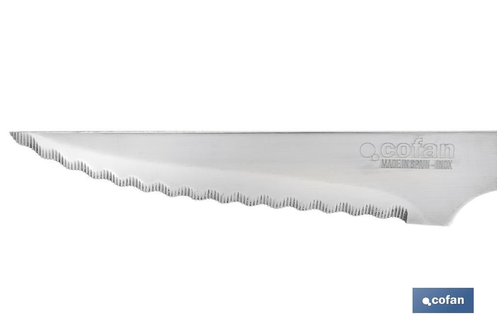 PACK 3 CUCHILLO CHULETERO MICRODENTADO HOJA 10cm  MODELO GULASH COLOR NOGAL