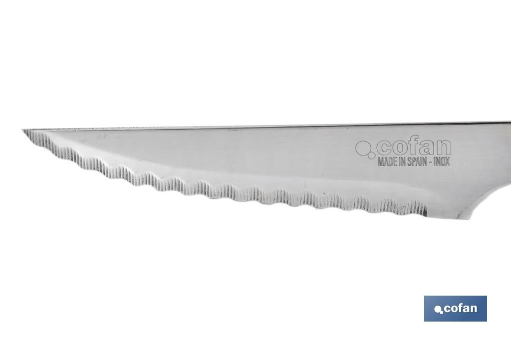 PACK 3 CUCHILLO CHULETERO MICRODENTADO HOJA 10cm  MODELO GULASH NEGRO