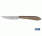 Pack de 3 Cuchillos Chuleteros | Hoja Filo Recto de 10 cm | Mango con efecto madera de Nogal