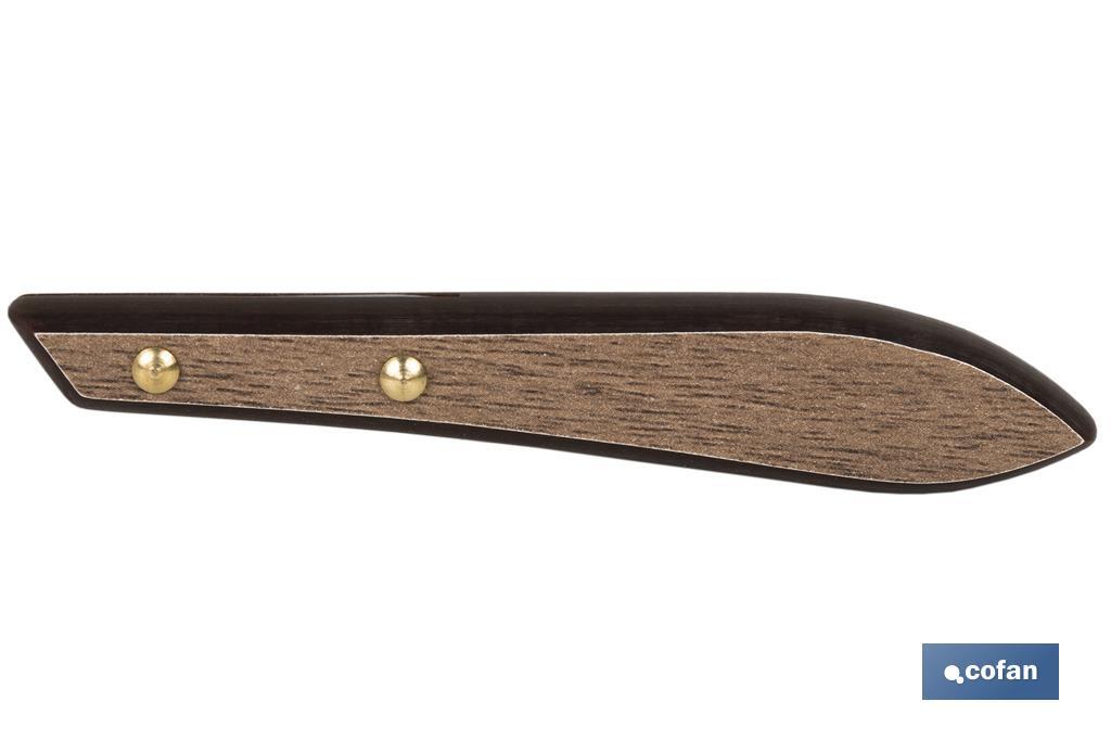 PACK 3 CUCHILLO DE MESA CON FILO HOJA 10cm  MODELO GULASH COLOR NOGAL