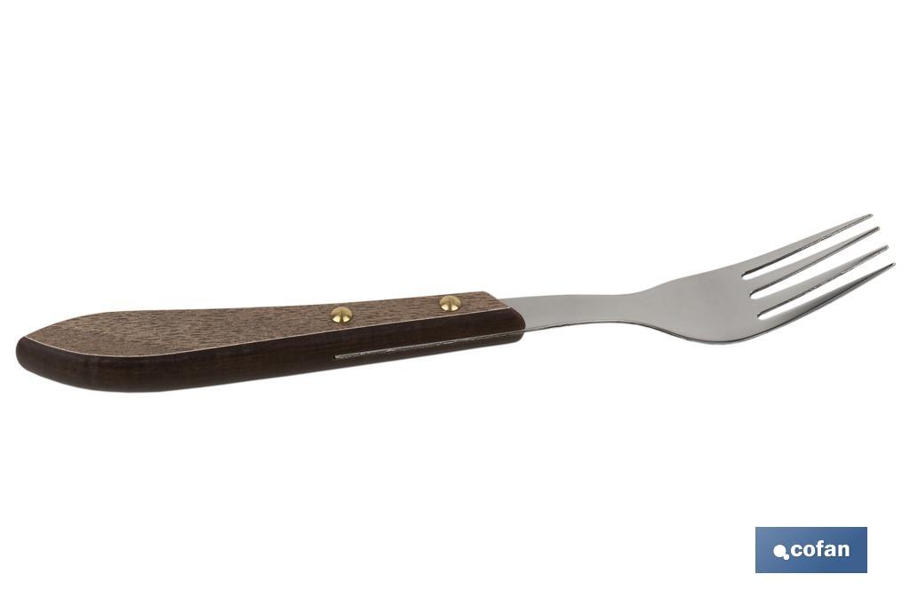 PACK 3 TENEDORES CHULETEROS MODELO GULASH COLOR NOGAL