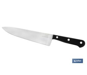 Cuchillo cocinero | Modelo Saffron | Medida de 20 cm | Hoja de Acero Inox | Mango de Polioximetileno | Color Negro