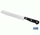 Cuchillo Panero | Modelo Saffron | Medida de 20 cm | Hoja de Acero Inox | Mango de Polioximetileno | Color Negro