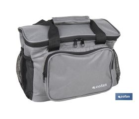 Nevera portátil porta alimentos | Bolsa isotérmica | Correa ajustable | Color: gris oscuro | Medidas: 35 x 23 x 24 cm