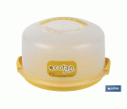 Tartera redonda en color amarillo | Incluye asa y tapa | Medidas: 34,5 x 18,5 cm