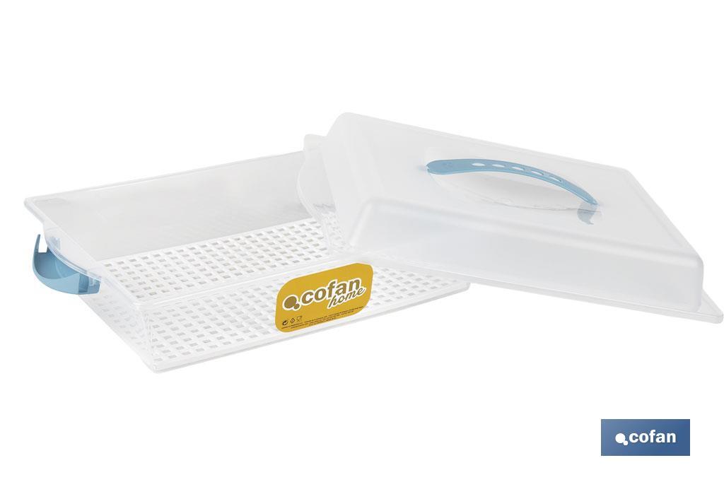 TARTERA RECTANGULAR AZUL OPACA PAVLOVA CON ASAS 38 X 28 X 13 CM