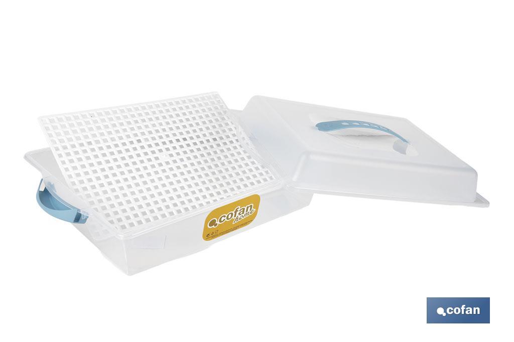 TARTERA RECTANGULAR AZUL OPACA PAVLOVA CON ASAS 38 X 28 X 13 CM