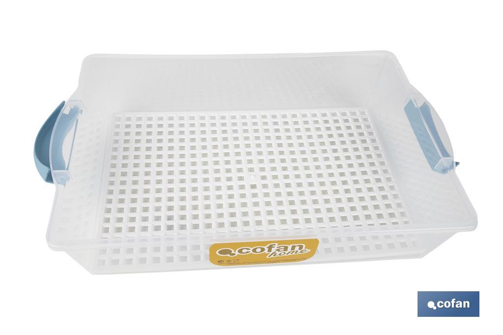 TARTERA RECTANGULAR AZUL OPACA PAVLOVA CON ASAS 38 X 28 X 13 CM