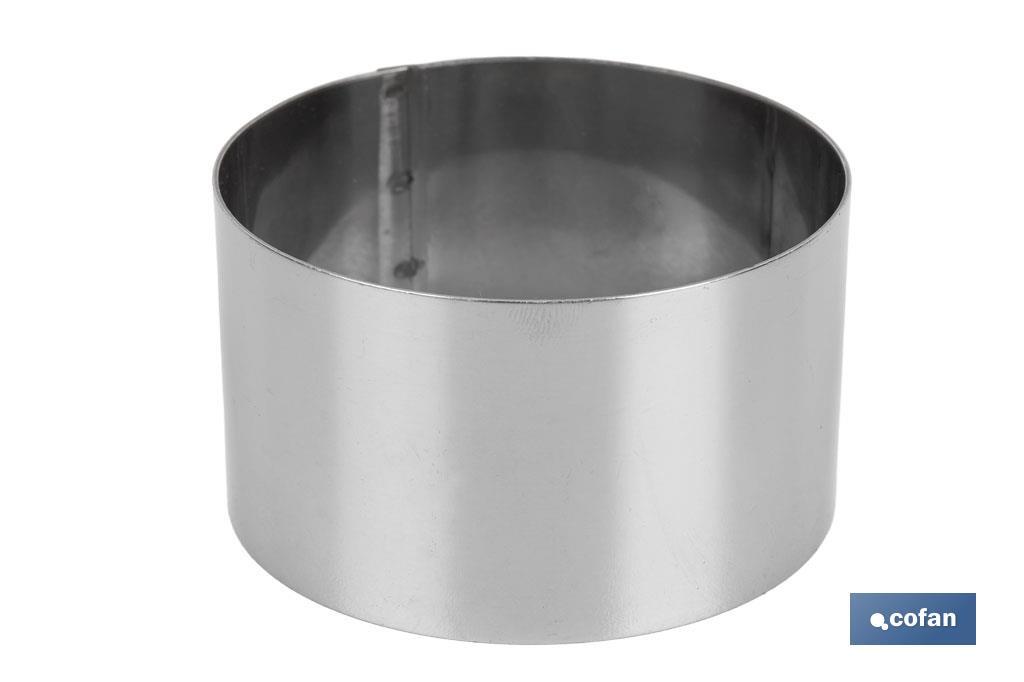 MOLDE REDONDO PARA EMPLATAR ACERO INOXIDABLE  8 X 4.5 CM