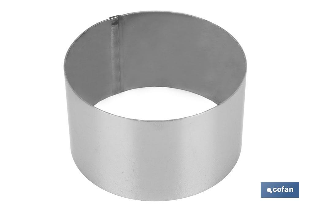 MOLDE REDONDO PARA EMPLATAR ACERO INOXIDABLE  8 X 4.5 CM