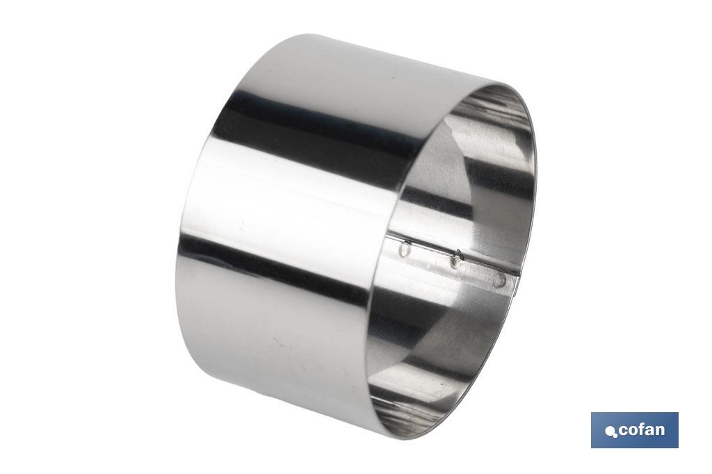 MOLDE REDONDO PARA EMPLATAR ACERO INOXIDABLE  8 X 4.5 CM