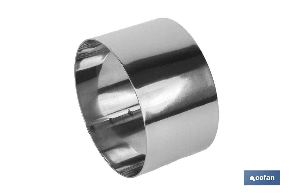 MOLDE REDONDO PARA EMPLATAR ACERO INOXIDABLE  8 X 4.5 CM