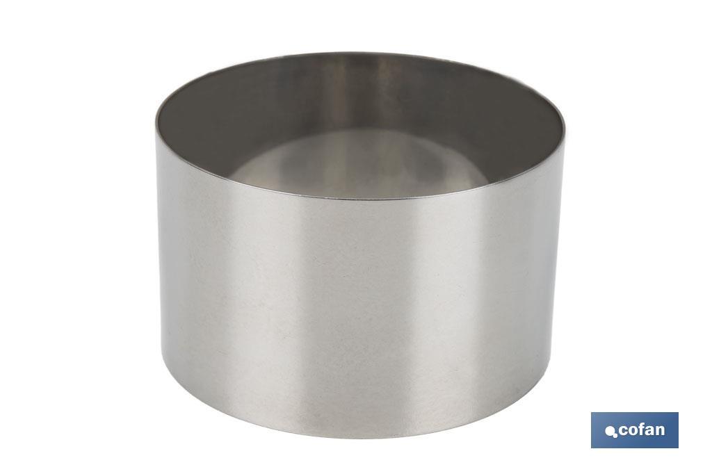 MOLDE REDONDO PARA EMPLATAR ACERO INOXIDABLE  10 X 6 CM