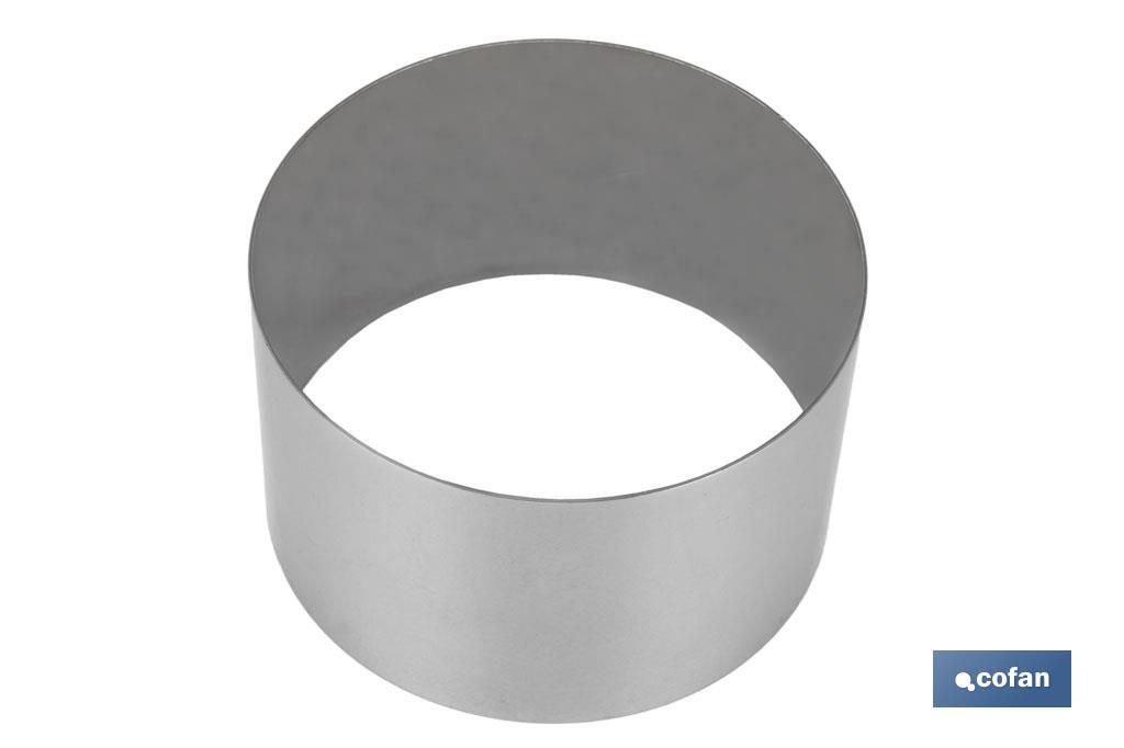 MOLDE REDONDO PARA EMPLATAR ACERO INOXIDABLE  10 X 6 CM