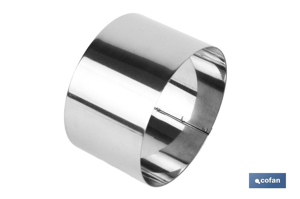 MOLDE REDONDO PARA EMPLATAR ACERO INOXIDABLE  10 X 6 CM