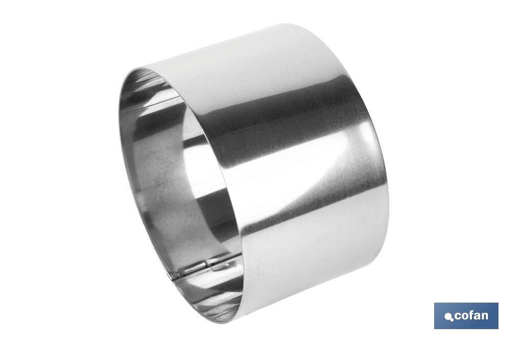 MOLDE REDONDO PARA EMPLATAR ACERO INOXIDABLE  10 X 6 CM