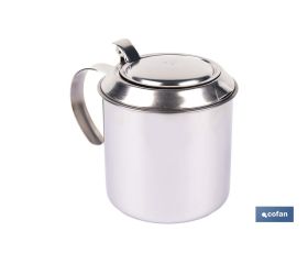 Grasera de acero inoxidable con filtro desmontable | Capacidad: 0,75 l | Disponible con icono para aceite de carne o de pescado