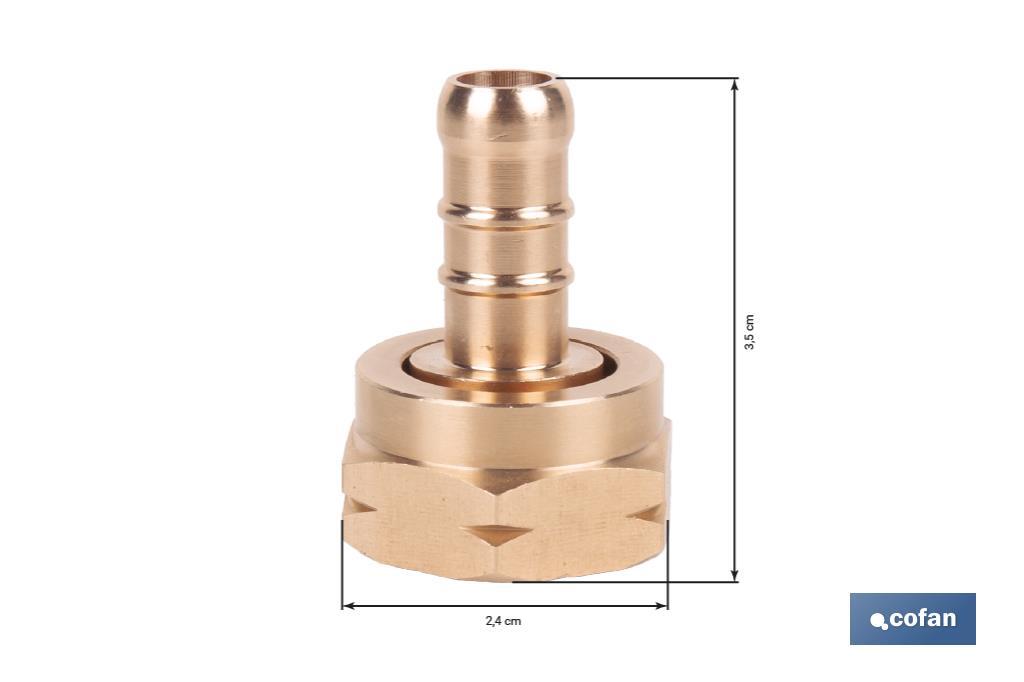 RACORD TETILLA CON JUNTA Y TUERCA 21.8 IZQUIERDA