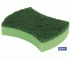 PACK DE 3  ESTROPAJOS VERDES CON ESPONJA
