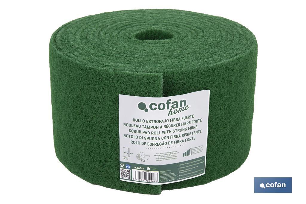 ROLLO ESTROPAJO FIBRA FUERTE VERDE 14X6 m