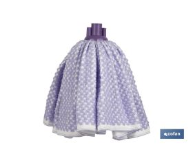 Fregona de Suelo | 100 % Microfibra | Blanca y morada