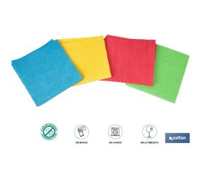 Pack de 4 bayetas de microfibra antibacterianas | Alta calidad y versatilidad | Máxima absorción | Medidas: 38 x 35 cm