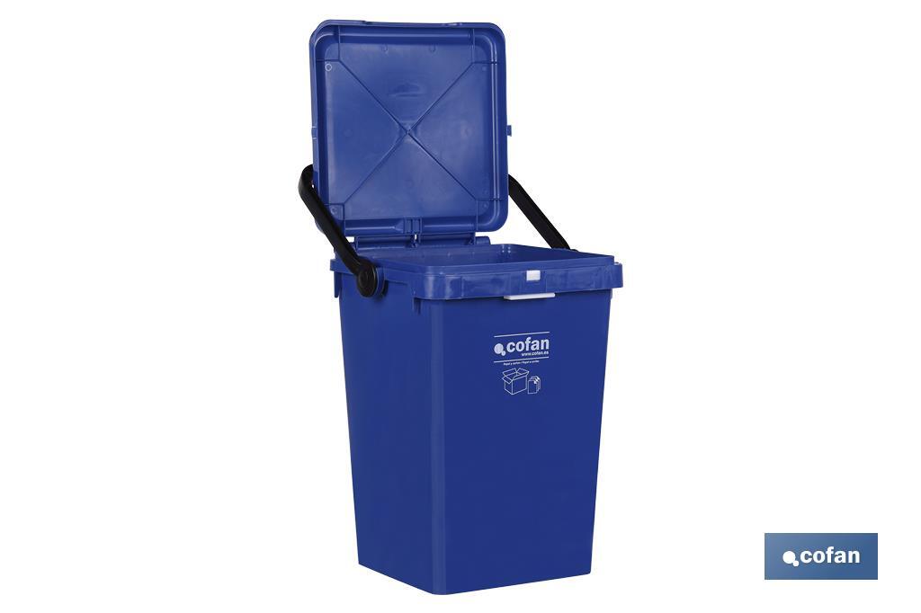 CONTENEDOR AZUL PARA PAPEL-CARTON 25L.