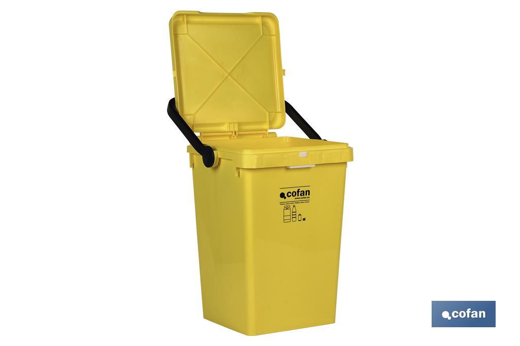 CONTENEDOR AMARILLO PARA PLASTICOS-LATAS, 25L.