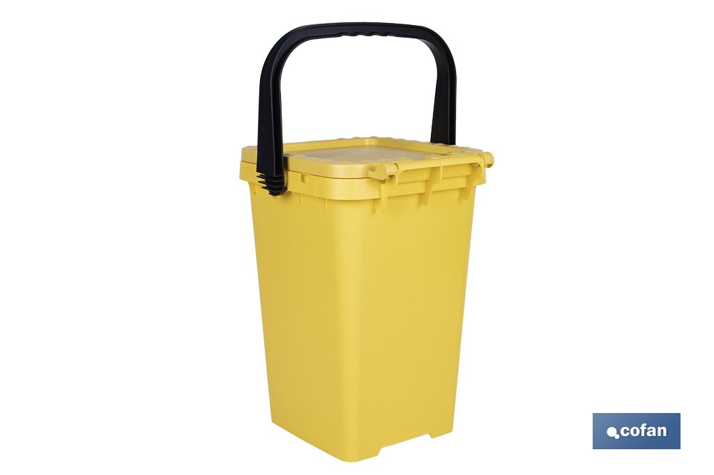CONTENEDOR AMARILLO PARA PLASTICOS-LATAS, 25L.