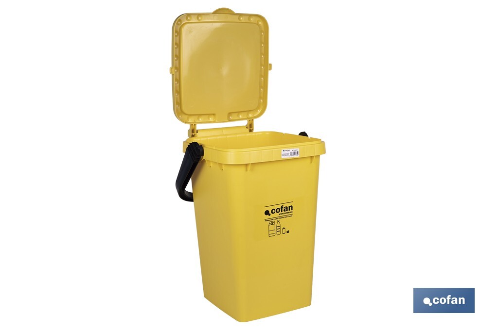 CONTENEDOR AMARILLO PARA PLASTICOS-LATAS, 25L.