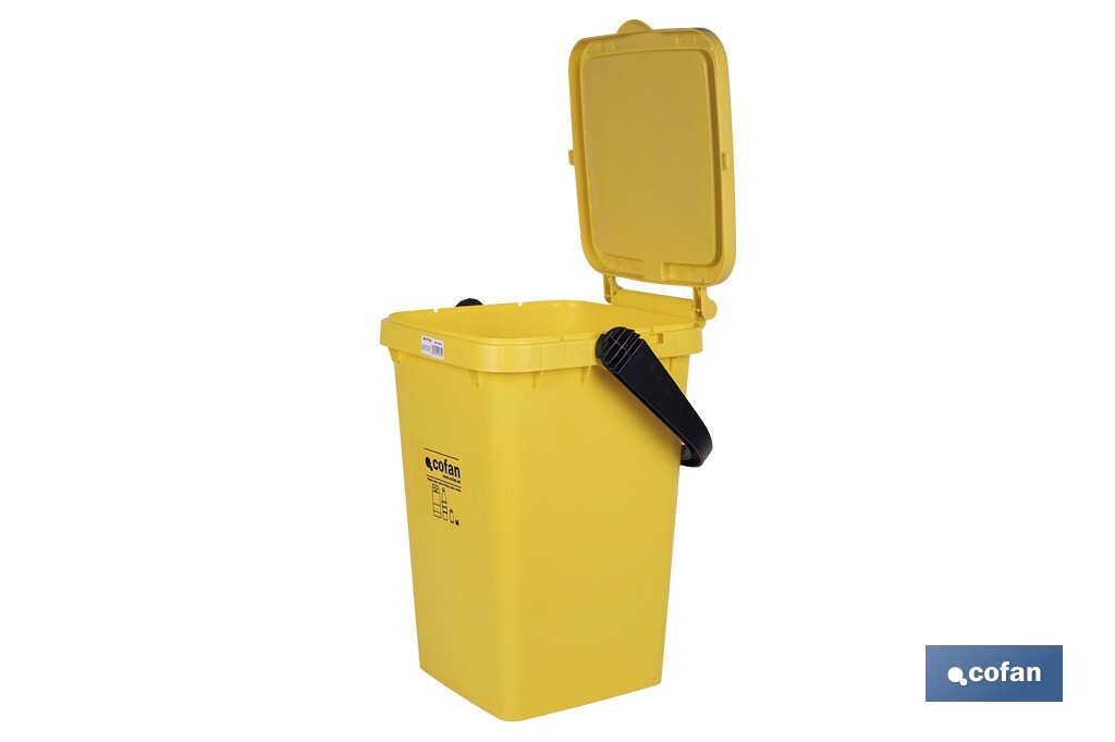 CONTENEDOR AMARILLO PARA PLASTICOS-LATAS, 25L.