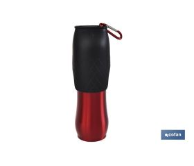 Botella portátil para perros | Capacidad para 750 ml | Color Cereza