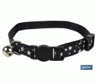 COLLAR CON CASCABEL GATOS NEGRO 1 CM X 32 CM